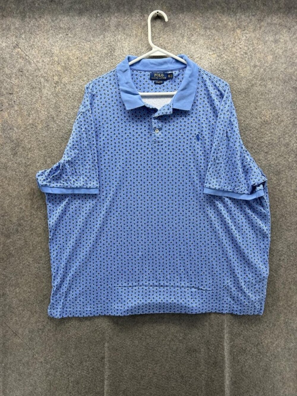 Polo Ralph Lauren Polo Shirt Men 2XL Blue Floral Classic Fit Jersey Casual Logo